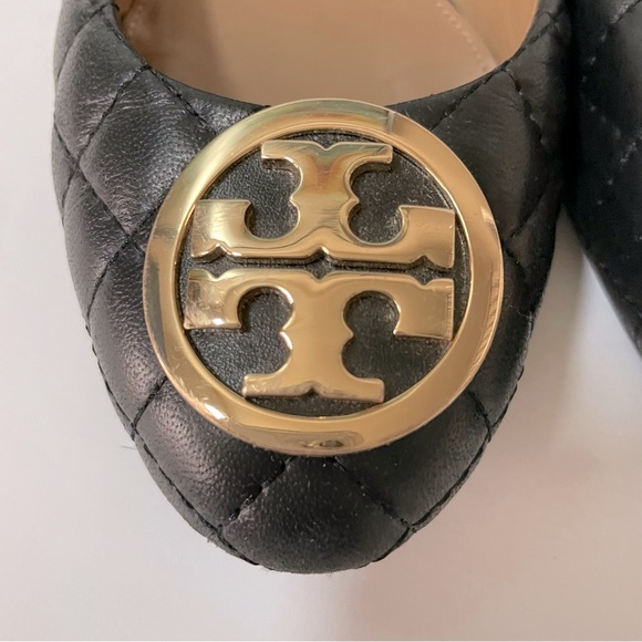 Tory Burch Benton 2 Quilted Black Ballet Flats 8 - Picture 12 of 16
